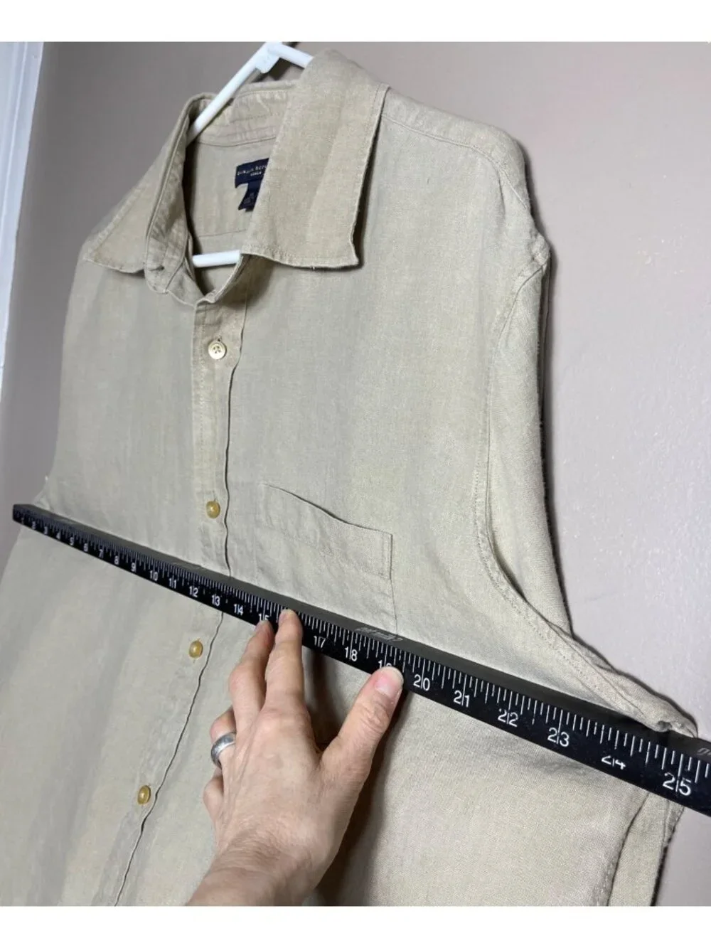 Vtg 06 Banana Republic Men 100% Linen Shirt Button Long Sleeve Casual Coastal XL - Picture 4 of 12